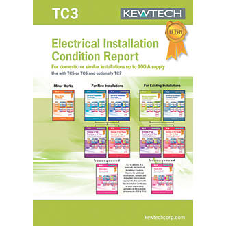 Image of Kewtech TC3 Electrical Installation Condition Report Up To 100A Supply Certificates Pad 