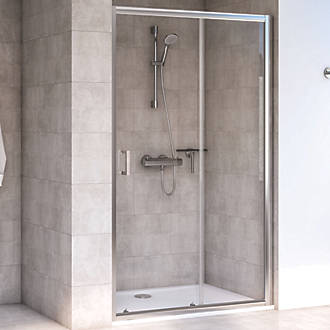 Image of Aqualux Edge 6 Sliding Shower Door Polished Silver 1000 x 1900mm 