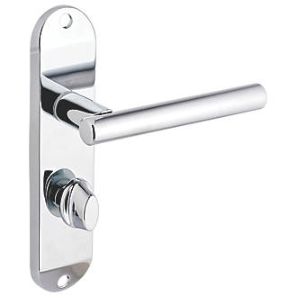 Image of Smith & Locke Asker Fire Rated WC Door Handles Pair Polished Chrome 