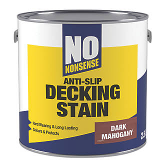 Image of No Nonsense Anti-Slip Quick-Drying Decking Stain Dark Mahogany 2.5Ltr 