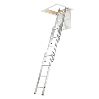 Image of 3-Section Aluminium Loft Ladder 3m 