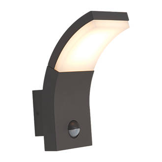 Image of 4lite Outdoor LED Wall Light With PIR & Photocell Sensor Graphite 6W 410lm 
