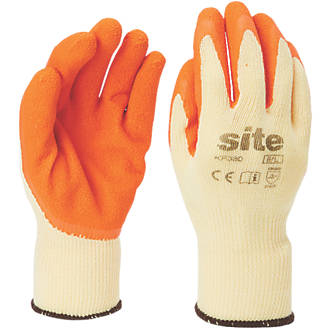 Image of Site 380 Latex Builders Gloves Orange / Yellow Medium 