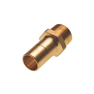 Image of Hep2O Brass Push-Fit Adapting Male Coupler 22mm x 3/4" 