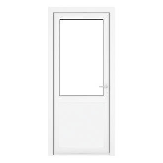 Image of Crystal 1-Panel 1-Obscure Light Left-Hand Opening White uPVC Back Door 2090mm x 840mm 