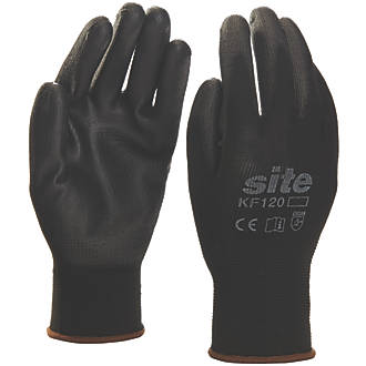 Image of Site 120 PU Palm Dip Gloves Black X Large 