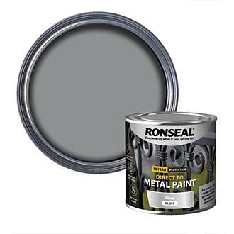 Image of Ronseal Gloss Direct to Metal Paint Metallic Silver 250ml 