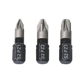 Image of Erbauer 1/4" Hex Shank Mixed Diamond Impact Screwdriver Bits 3 Pieces 