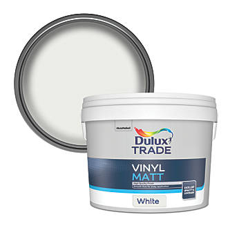 Image of Dulux Trade Vinyl Matt Emulsion Paint White 10Ltr 