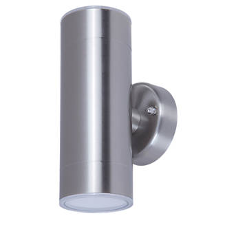Image of LAP Outdoor LED Up & Down Wall Light Silver 8.6W 760lm 