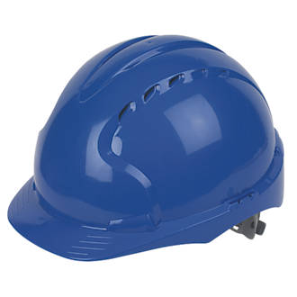 Image of JSP EVO3 Comfort Plus Adjustable Slip Vented Safety Helmet Blue 