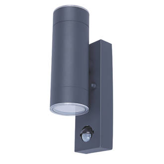 Image of LAP Outdoor LED Wall Light With PIR Sensor Charcoal Grey 9W 760lm 