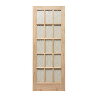 Image of Traditional Knotty 15-Obscure Light Unfinished Pine Wooden Traditional Internal Door 1981mm x 686mm 