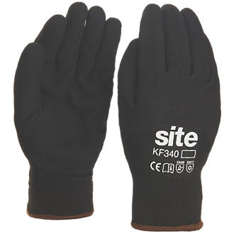 Image of Site KF340 Thermal Winter Work Gloves Black Medium 