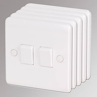 Image of LAP 10AX 2-Gang 2-Way Light Switch White 5 Pack 