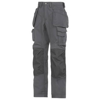 Image of Snickers Rip Stop Floorlayer Trousers Grey / Black 31" W 32" L 