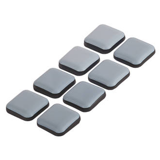 Image of Fix-O-Moll Grey Square Self-Adhesive Easy Gliders 25mm x 25mm 8 Pack 