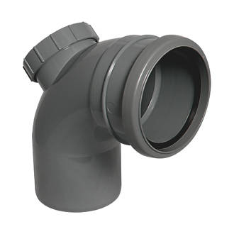 Image of FloPlast Push-Fit -Boss 92.5Â° Single Socket Access Bend Anthracite Grey 110mm 