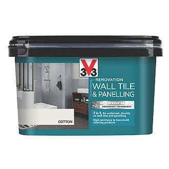 Image of V33 Renovation Wall Tile & Panelling Paint Satin Cotton 2Ltr 