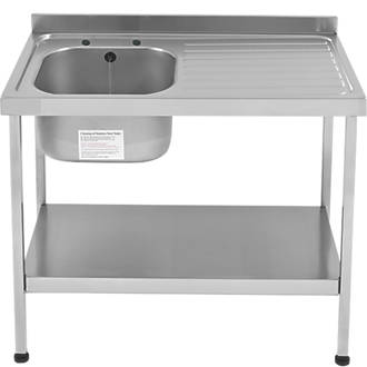 Image of Mini 1 Bowl Stainless Steel Catering Sink 1000mm x 600mm 