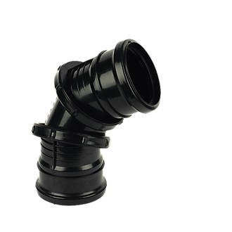 Image of FloPlast Push-Fit 0-90Â° Double Socket Adjustable Bend Black 110mm 