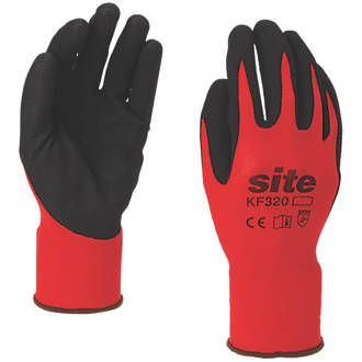 Image of Site 320 Nitrile Foam-Coated Gloves Red / Black Small 
