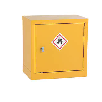 Image of 1-Shelf Hazardous Substance Cabinet Yellow 457mm x 305mm x 457mm 