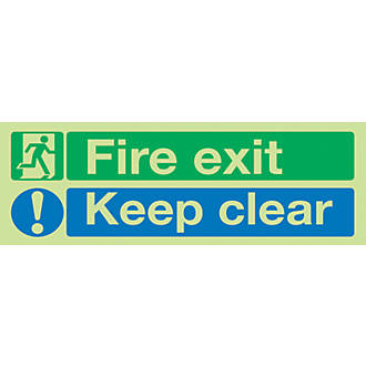 Image of Nite-Glo "Fire Exit Keep Clear" Sign 150 x 450mm 