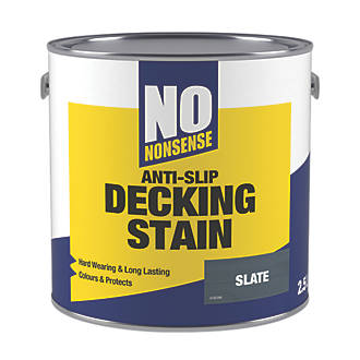 Image of No Nonsense Anti-Slip Quick-Drying Decking Stain Slate 2.5Ltr 