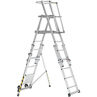 Image of Boss Teleguard Plus 5 to 8 Rung Aluminium & Steel Telescopic Platform Ladder 2.86m 