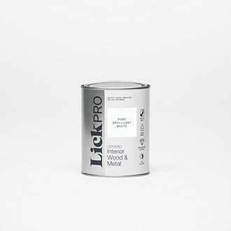 Image of LickPro Satin Pure Brilliant White Emulsion Wood & Metal Paint 1Ltr 