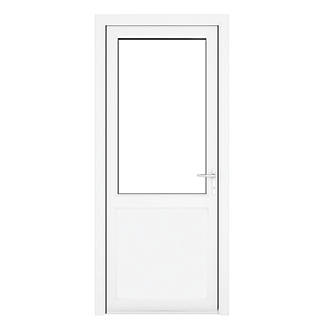 Image of Crystal 1-Panel 1-Clear Light Left-Hand Opening White uPVC Back Door 2090mm x 890mm 