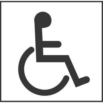 Image of Disabled Toilet Symbol Sign 150mm x 150mm 