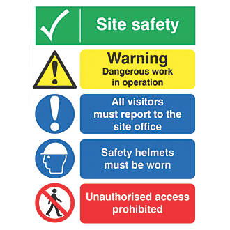 Image of "Site Safety" Board Sign 400mm x 300mm 