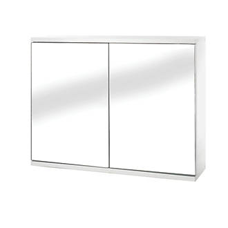 Image of Croydex Double Door Bathroom Cabinet White 600mm x 140mm x 450mm 