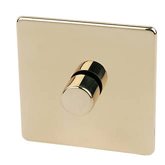 Image of Crabtree Platinum 1-Gang 2-Way Dimmer Switch Polished Brass 