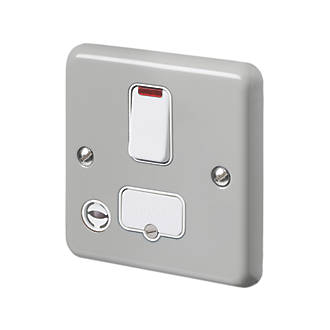 Image of MK Contoura 13A Switched Fused Spur & Flex Outlet with Neon Grey with White Inserts 