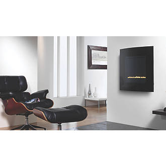 Image of Focal Point Ebony Black Rotary Control Wall-Mounted Gas Flueless Fire 520mm x 620mm 
