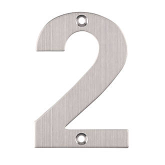 Image of Eclipse Door Numeral 2 Satin Stainless Steel 102mm 