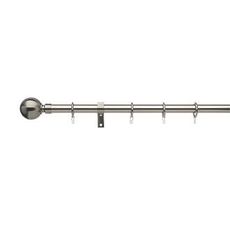 Image of Universal Metal Extendable Curtain Pole Satin Steel 16/19mm x 1.2-2m 