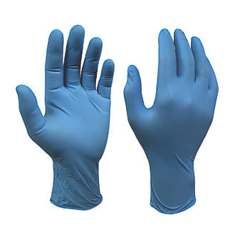 Image of Site SDG230 Nitrile Powder-Free Disposable Chemical Gloves Blue Medium 100 Pack 