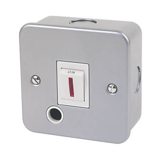 Image of 20A 1-Gang DP Metal Clad Control Switch with Neon with White Inserts 