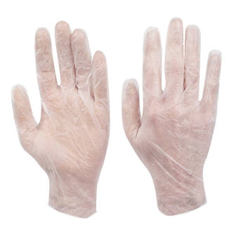 Image of Cleangrip Vinyl Powdered Disposable Gloves Clear X Large 100 Pack 