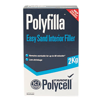 Image of Polycell Trade Polyfilla Easy Sand Interior Filler White 2kg 