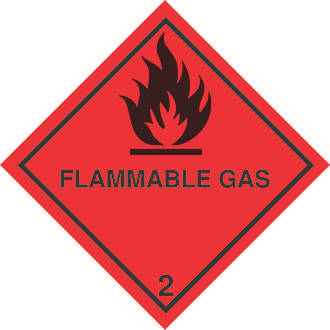 Image of "Flammable Gas" Diamond 100mm x 100mm 