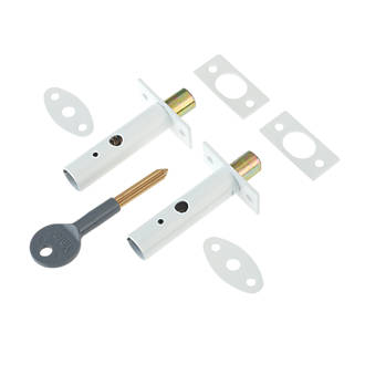 Image of Yale Steel Door Security Bolts 61mm White 2 Pack 