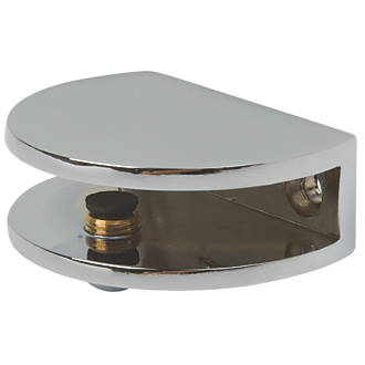 Image of Hafele Shelf Clamp Supports Polished Chrome 36mm x 16mm 2 Pack 