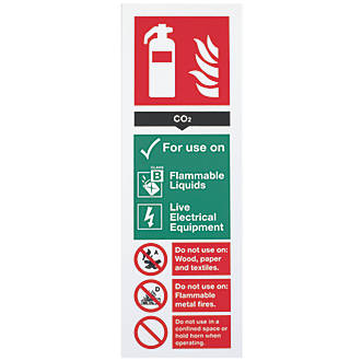 Image of Non Photoluminescent COÂ² Extinguisher Sign 300mm x 100mm 