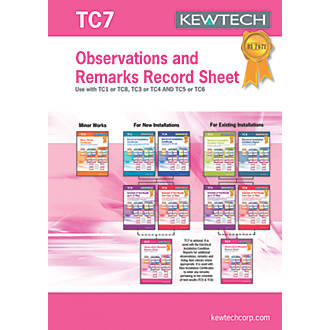 Image of Kewtech TC7 Observation Record Certificates Pad 