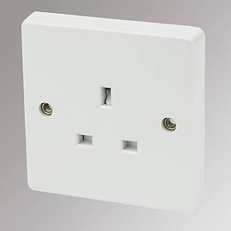 Image of Crabtree Capital 13A 1-Gang Unswitched Plug Socket White 